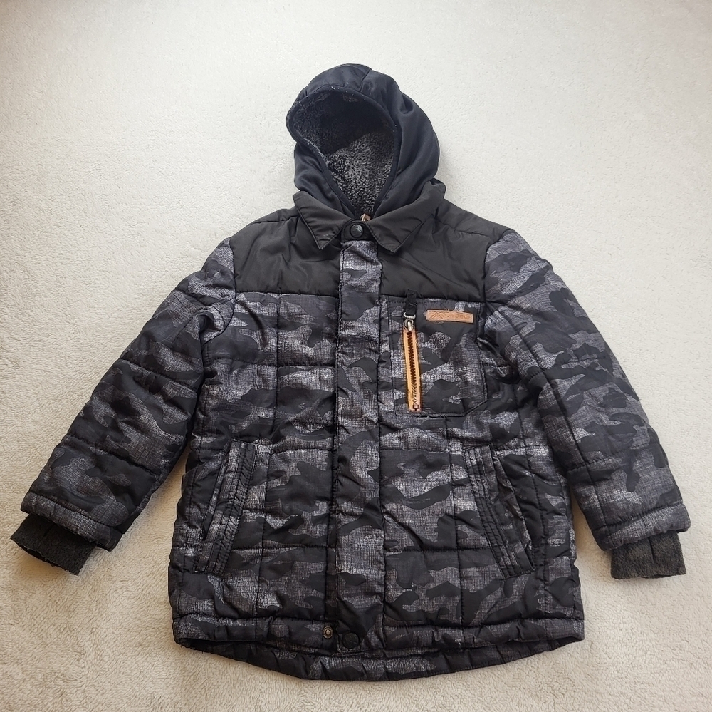 Zeroxposur Gray and Black Hooded Winter Jacket Youth Size 5/6